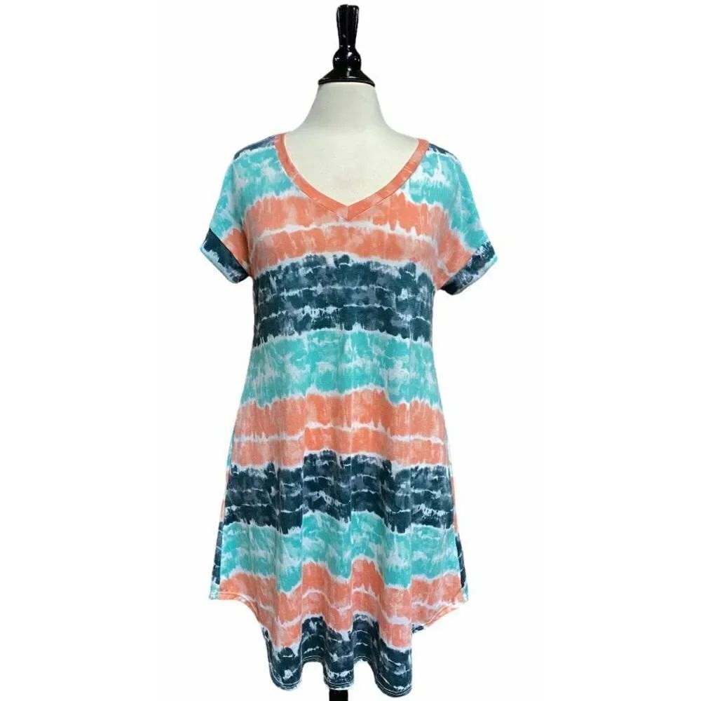Sweet Lovely Tie Dye Short Sleeve Dress Size Small